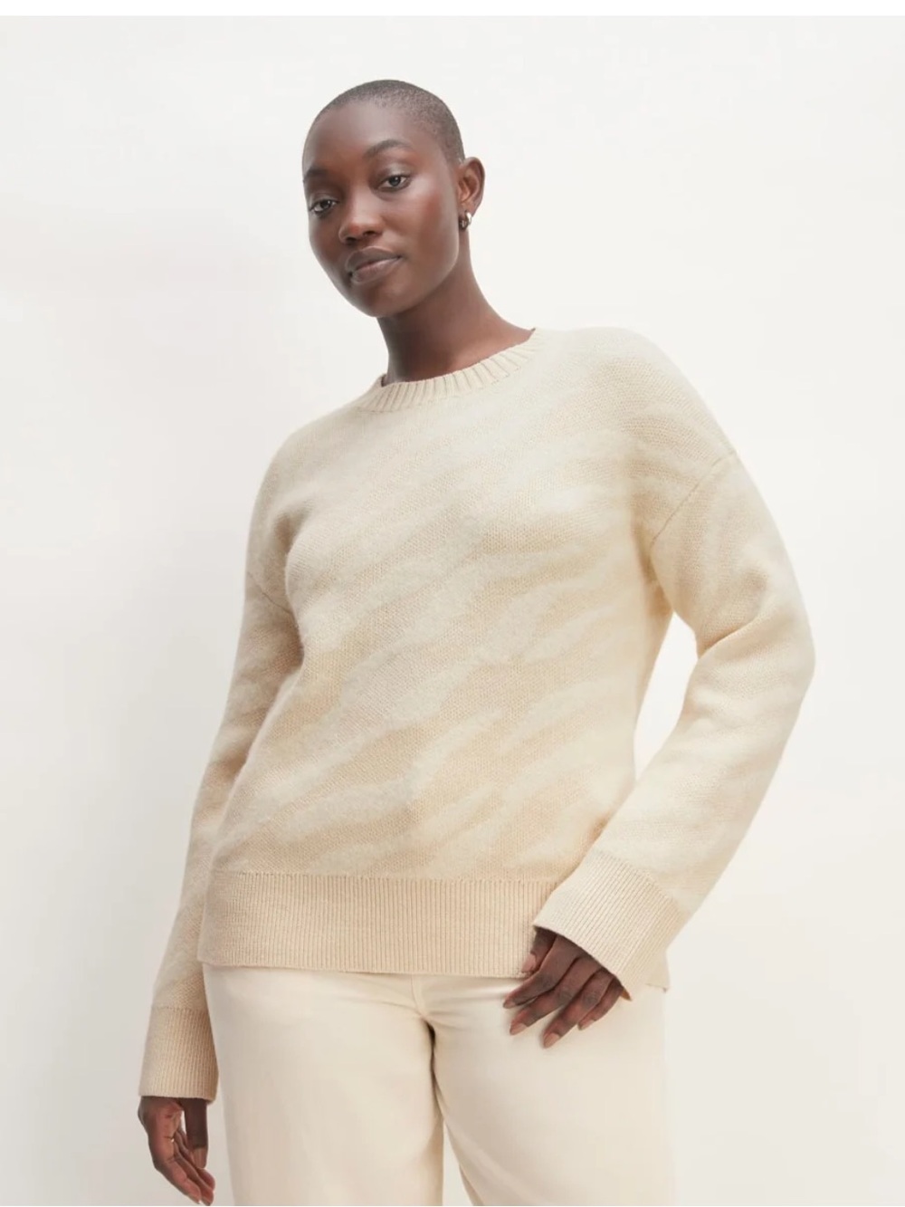 Everlane The Alpaca Tiger Jacquard Crewneck